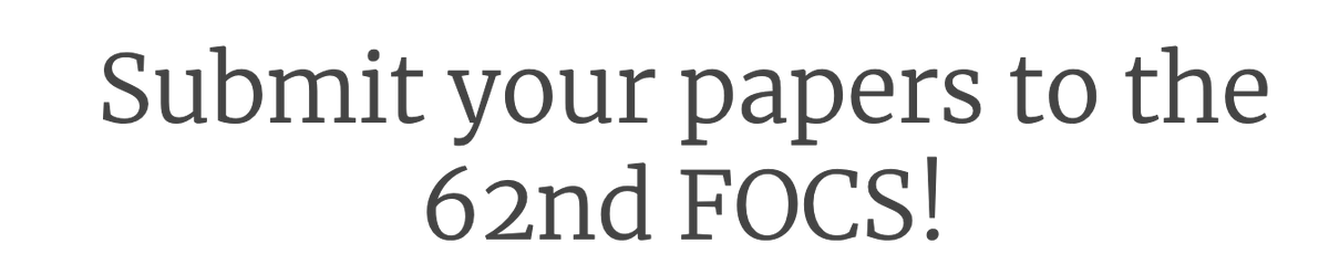 NisheethVishnoi's tweet photo. FOCS is now accepting submissions! 

https://t.co/ojuu2dB41R

Please RT, especially if you are a member of a community that has a growing interaction with theoretical computer science! https://t.co/mWoYYhNtoV