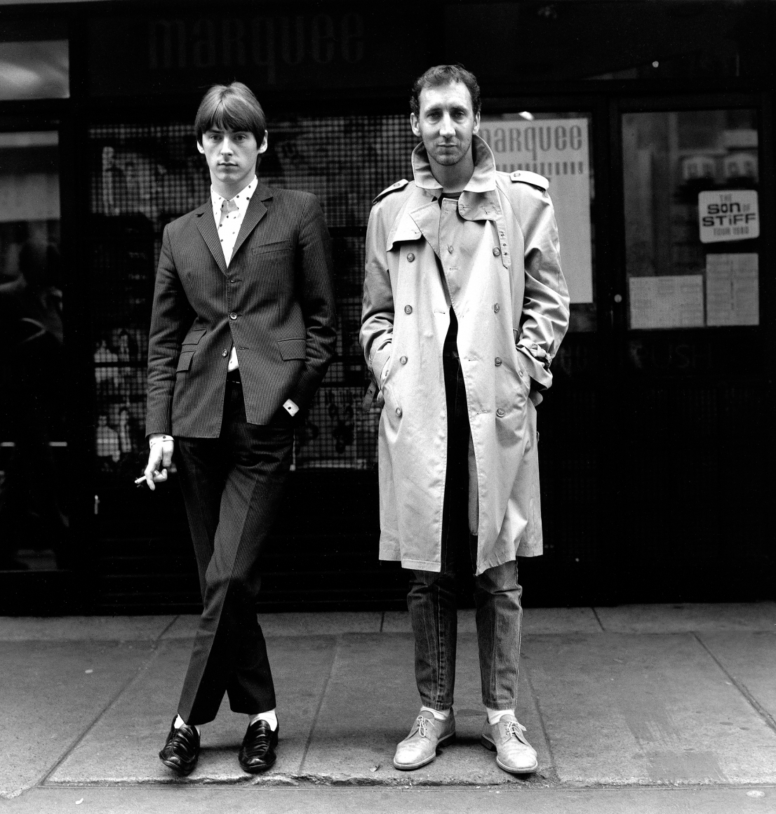 Happy birthday Pete Townshend!  With Paul Weller in a great shot by Janette Beckman
Soho, 1980 