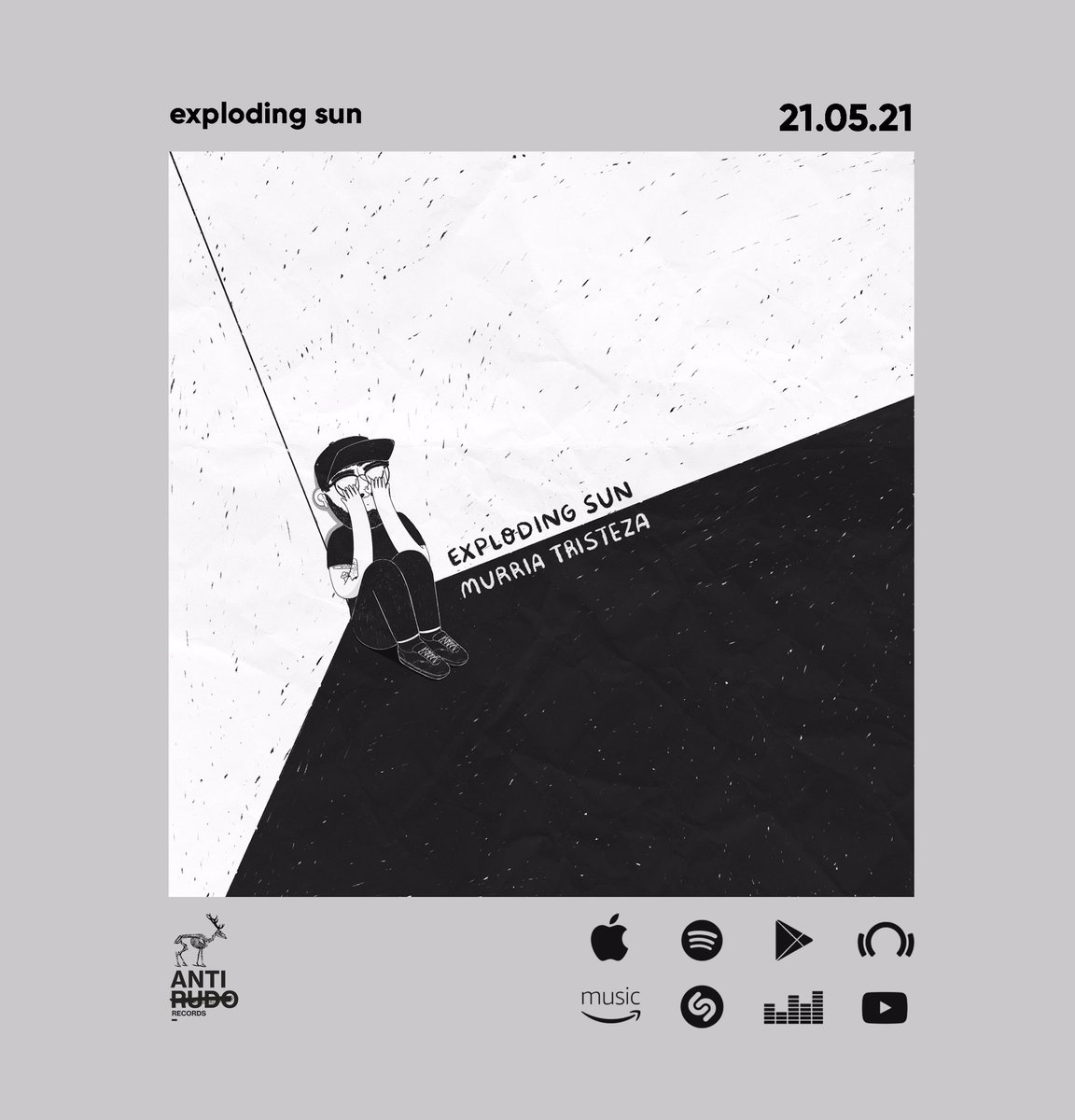 antirudorecords's tweet photo. El viernes sale el disco de #ExplodingSun y promete golpearte directo en el sentimiento. Portadón de @lachicaclau https://t.co/q61GsomF7v
