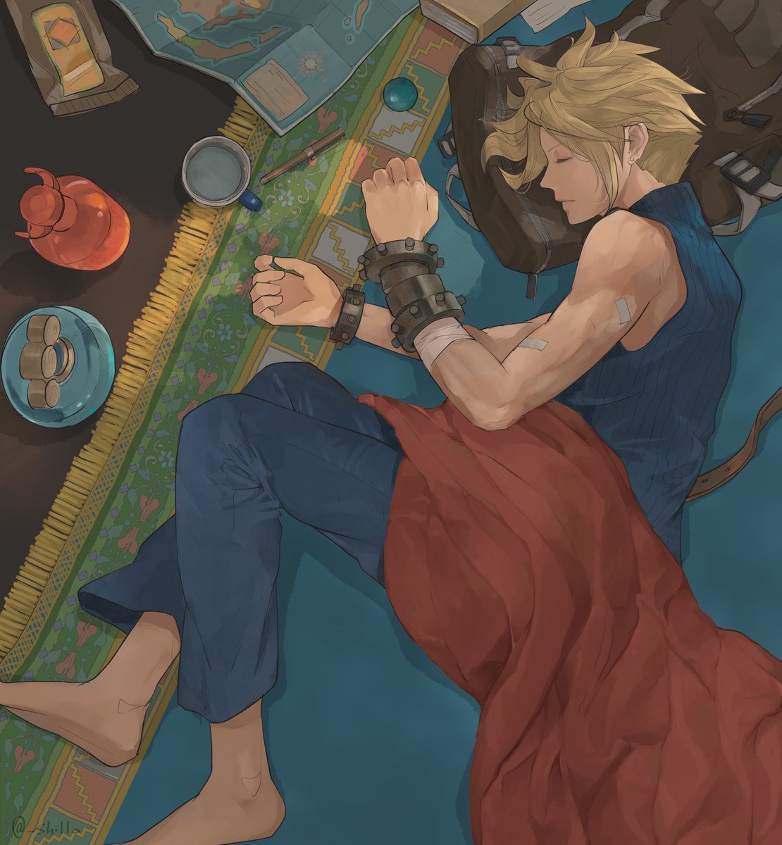 クラウド・ストライフ 「#引用RTで絵をあげて5人指名してバトンでお気に入りの絵を載せる #FF7
 バ」|悠のイラスト