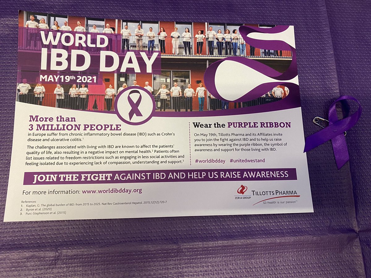 Marking 💜World IBD Day💜 <a href="/StJohnsHospLmk/">St. John's Hospital, Limerick</a> . Delighted to take this opportunity to promote awareness and highlight the impact of IBD <a href="/ULHospitals/">Follow @HSEMidWest</a>  #worldibdday2021 #crohns #colitis 💕🎀