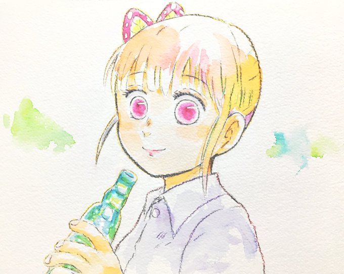 詩乃さんがTwitterに投稿した栗花落カナヲ(鬼滅の刃)のイラスト。