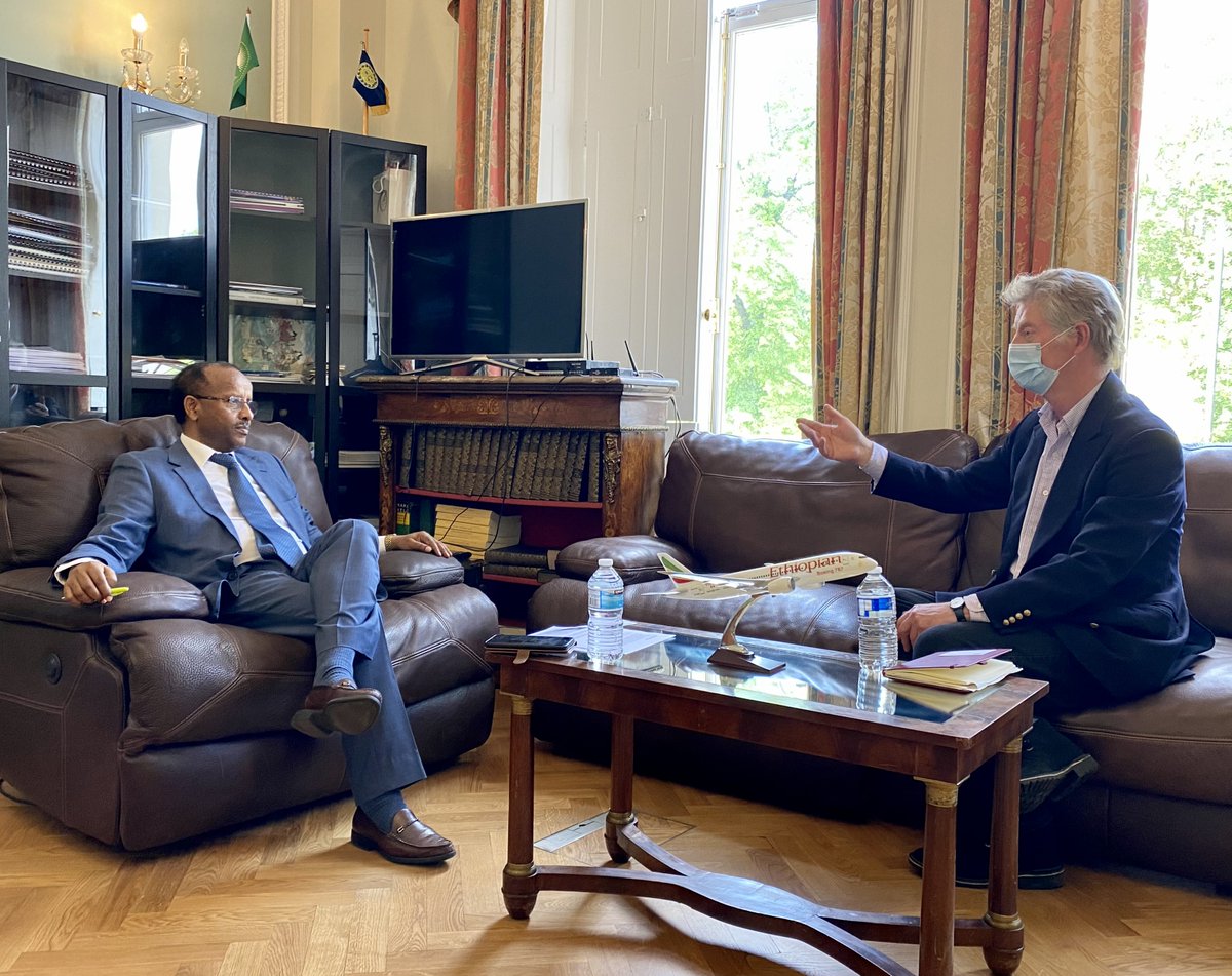 Ambassador Teferi met with the President of <a href="/atta_tourism/">ATTA® Africa</a>, Nigel Vere Nicoll.

Discussions focused on travel and tourism in #Ethiopia and Africa in general; the impact of the #COVID19 pandemic on the #travel industry; and <a href="/flyethiopian/">Ethiopian Airlines</a>'s role in connecting #Africa to the world.