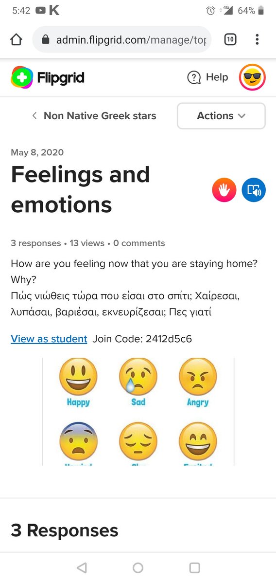 MarilenaN_Ed's tweet photo. Teaching how to talk about feelings and emotions in Greek through #Flipgrid
#DigitalLearning #teachingGreek https://t.co/OKLODPZvOv