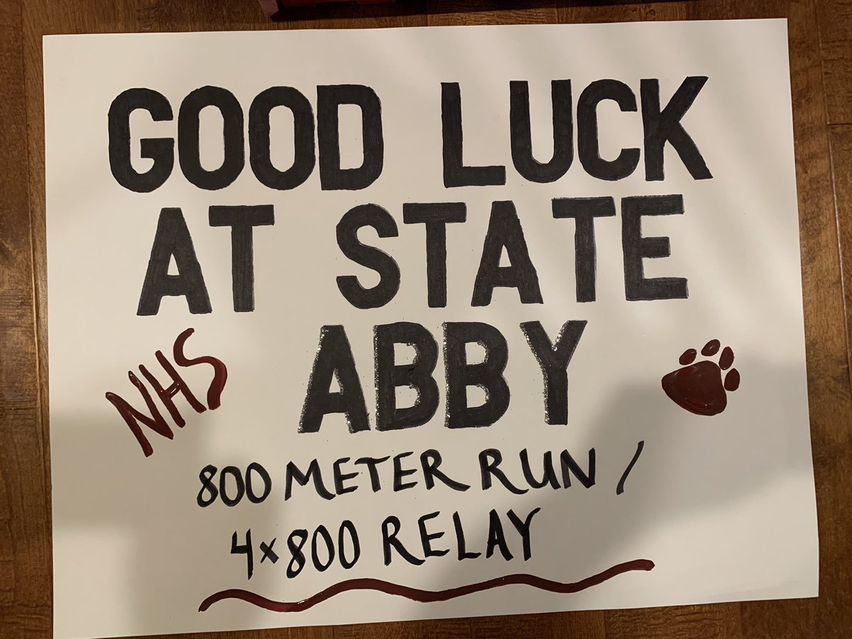 NHSTracksters's tweet photo. Good luck to our NHS athletes at state track today & tomorrow!!! #nhsactivities #npspanthers #statetrackbound https://t.co/l3kaCJtYbF