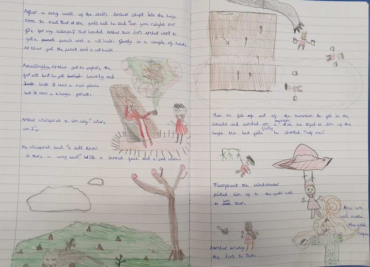 shieldrowschool's tweet image. Super proud of Y3/4 who have created a double page spread for their retelling of a section of Arthur and the golden rope @joetoddstanton Thank you for the inspiration @MissStanleyYr6 It's taken a while but the children were so engaged and loved bringing their work to life.