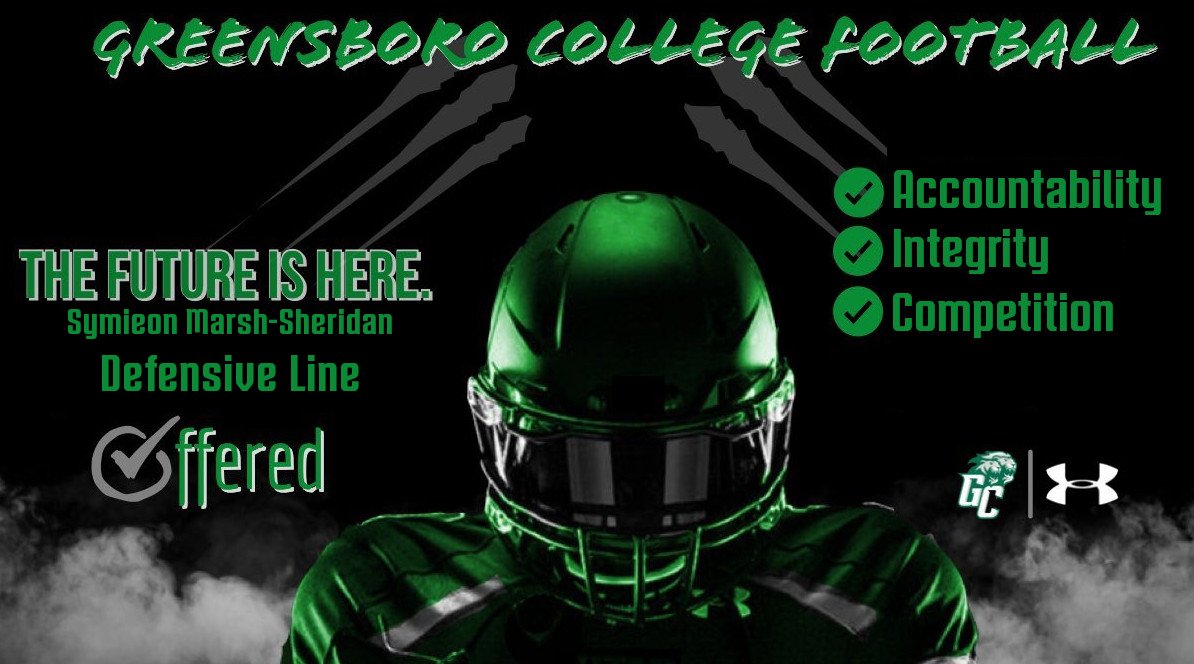 Thank you for my first offer from Greensboro college!!! <a href="/GC_Pride_Fball/">Greensboro College Football</a> <a href="/CoachElliott19/">Kevin Elliott</a> <a href="/williamsdogfb/">Williams Football</a> <a href="/bsi4458/">Brandon Spoon</a>
