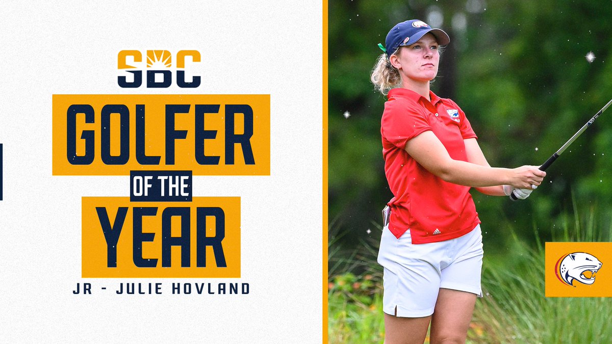 𝗚𝗢𝗟𝗙𝗘𝗥 𝗢𝗙 𝗧𝗛𝗘 𝗬𝗘𝗔𝗥.

No. 110-ranked <a href="/juliehovland/">Julie Hovland</a> of @WeAreSouth_WGLF paced the Sun Belt with a 71.81 scoring average, while posting seven Top 10 finishes in nine tournament appearances. 

#SunBeltWG x sunbelt.me/3hzL0bC