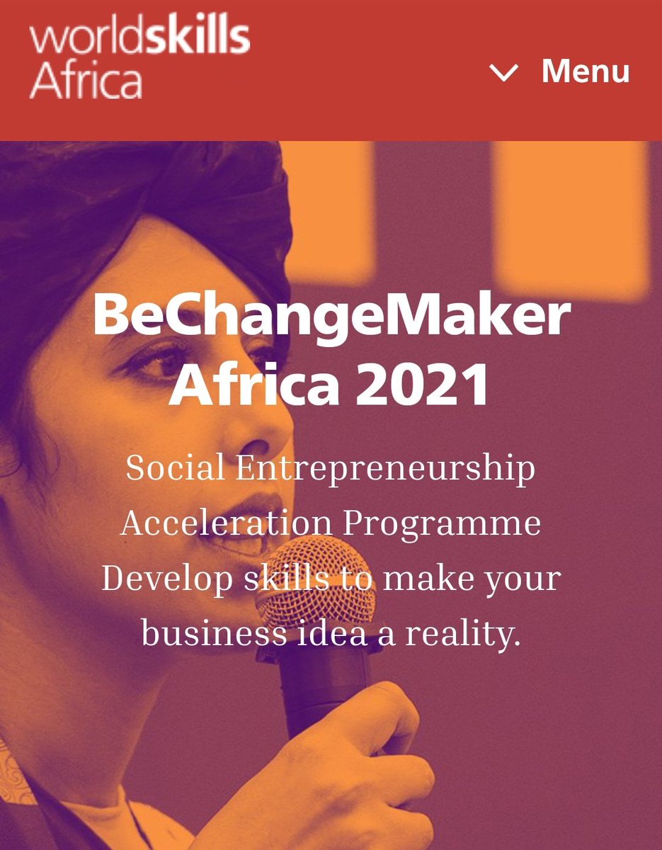 What burning idea and vision do you have in your heart that responds to Africa's social development? #BeChangeMakerAfrica is the program you need to apply for to take your vision from page to stage! Read more here: worldskillsafrica.org/projects/becha… #1mBy2021