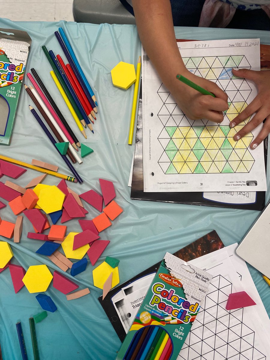 Second grade math enrichment students are using shapes and transformations such as slides, flips and turns to create wall murals for their meerkat friends, Dru and Teller! <a href="/NPSGifted/">Gifted and Talented-Norwalk Public Schools</a>