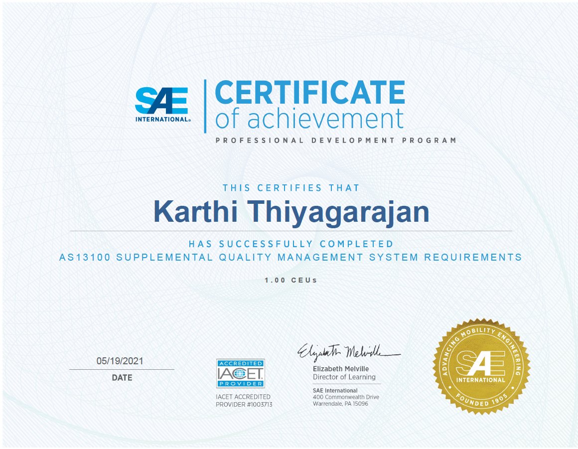 nucleusindia's tweet photo. Our Lead Consultant completed  the #AS13100 Supplemental Quality Management System Requirements" Course from @SAEIntl 

Thanks to SAE International for the detailed and in depth course.

#Aerospace #Defence  #aerospaceanddefense
#AS9100 #AS9110 #NADCAP #AS9120 #AerospaceQuality https://t.co/n1DRz7ELn2