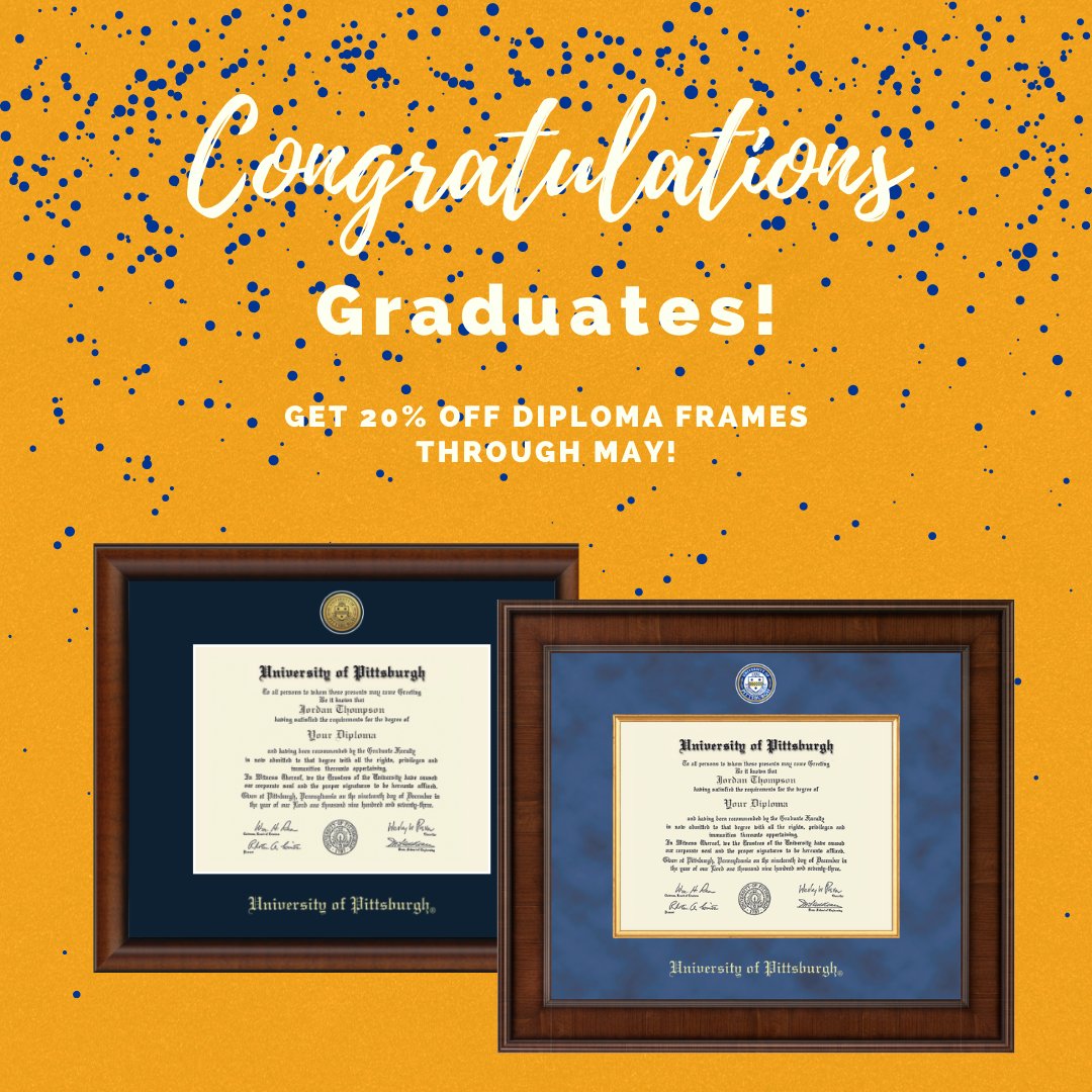 PittUnivStore's tweet image. We're celebrating the Class of 2021 with 20% off diploma frames through May! #StoreOnFifth #ClassOf2021 #PittGrad