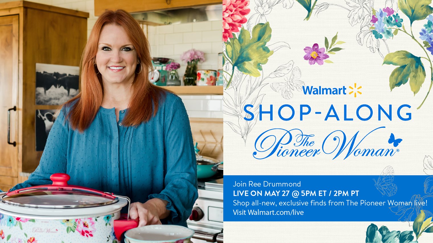 Walmart on X: Ree Drummond is taking you on a Walmart Shop-Along! ❤ this  tweet to join her live May 27 @ 5pm ET/2pm PT to see exclusive must-haves  from The Pioneer