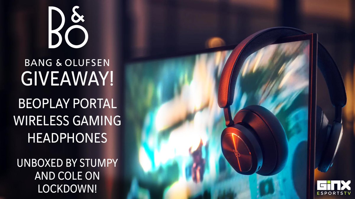 GINXTV's tweet photo. GIVEAWAY! 

Level up your gaming experience with a pair of @BangOlufsen #BeoPlayPortal wireless gaming headphones, unboxed on #Lockdown! 

More info here: https://t.co/QOEo13KvNn

To Enter: 
Follow @GinxTV 
Like &amp; RT this post
Comment on the article post (link above👆) https://t.co/SxVbZyS8Gb