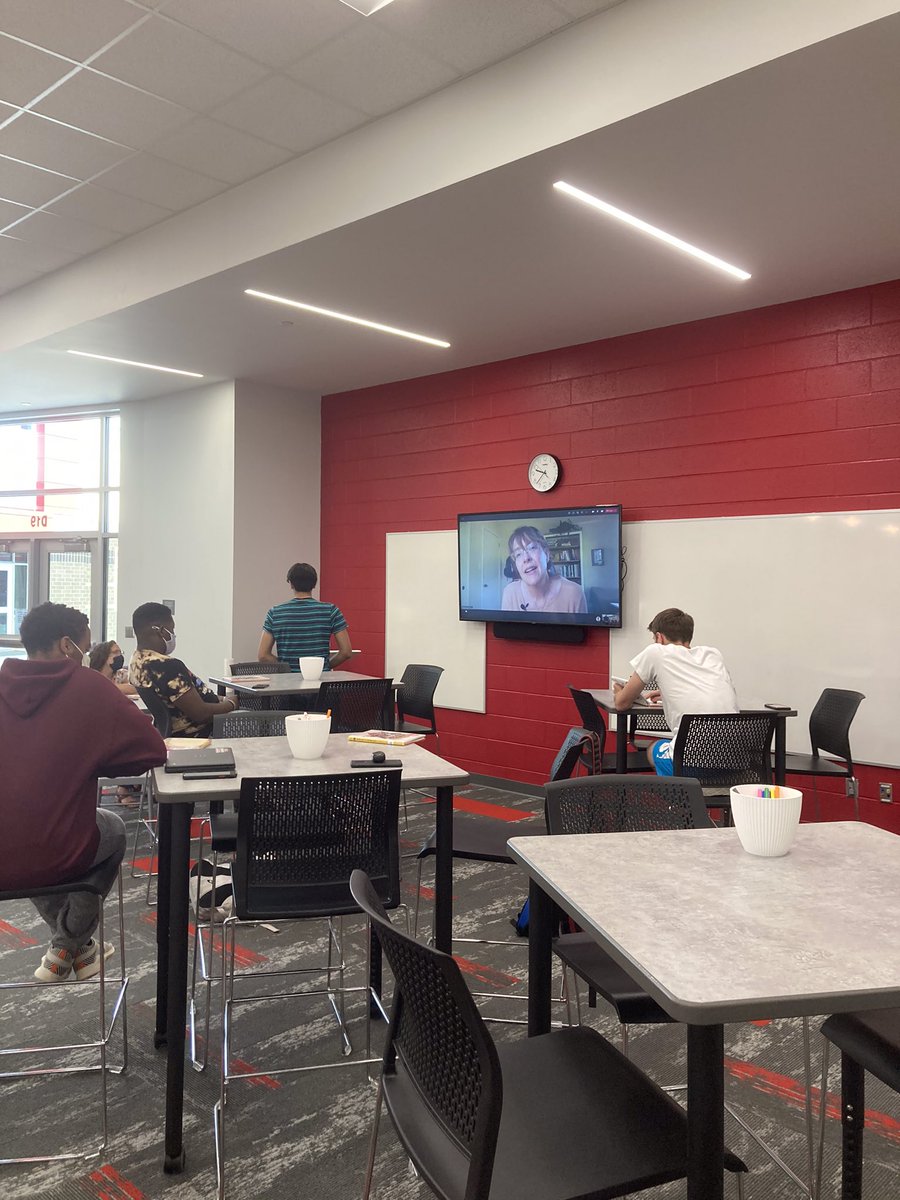 fantastic_fugle's tweet photo. These moments in #education keep me excited! My #APES class met w/ @RebeccaEHirsch to discuss her book “Where Have All the Bees Gone?” after we read her text together! What a fantastic opportunity!! @CabarrusWest @ReadsWest #literacy #authorvisit #lifelonglearners #bees #goreadit https://t.co/NhTbhze3e9