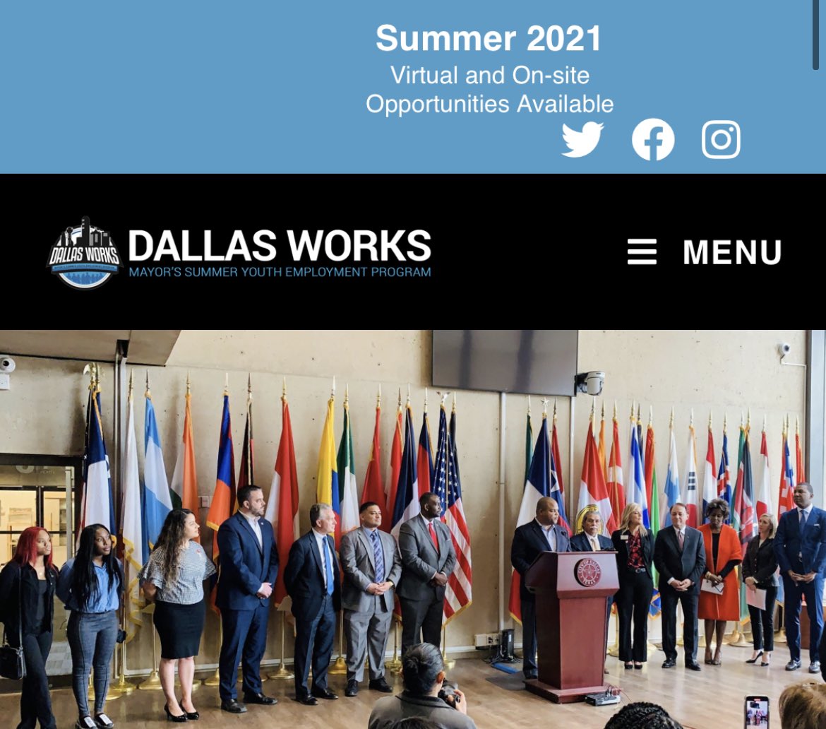 #DallasWorks, <a href="/DallasMayor/">Office of Mayor Eric L. Johnson</a> <a href="/Johnson4Dallas/">Mayor Eric L. Johnson</a>’ Youth Summer Jobs Program is looking for more sponsors and employers! The program connects youth to employment opportunities in the summer, helping them earn a paycheck and learn skills.

Help #HireDallasYouth! dallassummerjobs.org