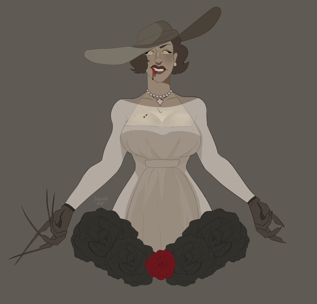 Stupid man thing >:(( 
#ResidentEvilVillage #LadyDimitrescu #LadyDimitrescufanart #squiddydid