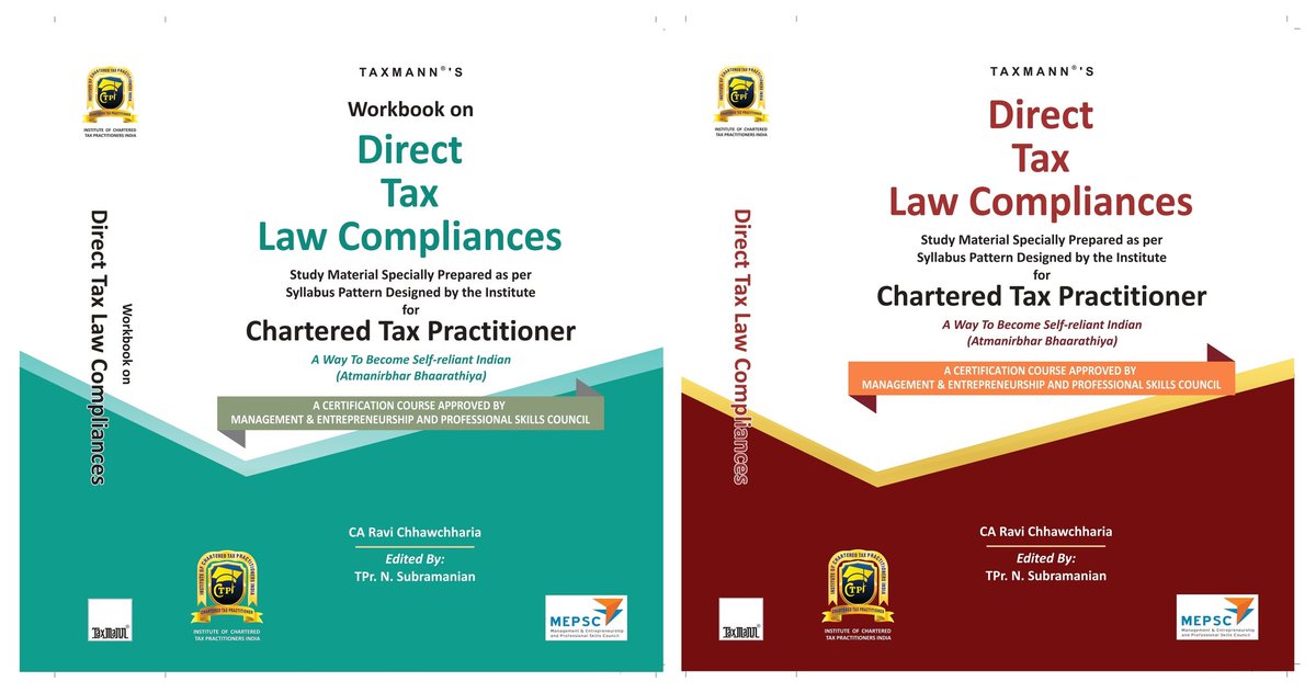 #CharteredTaxPractitioner certification course material as approved by <a href="/MEPSCindia/">MEPSC</a>, developed &amp; published by our content partner <a href="/taxmannindia/">Taxmann</a> and the assessment platform partnered by <a href="/pearson/">Pearson</a> is ready for unveiling. To join the course visit: ictpi.in/ctpr