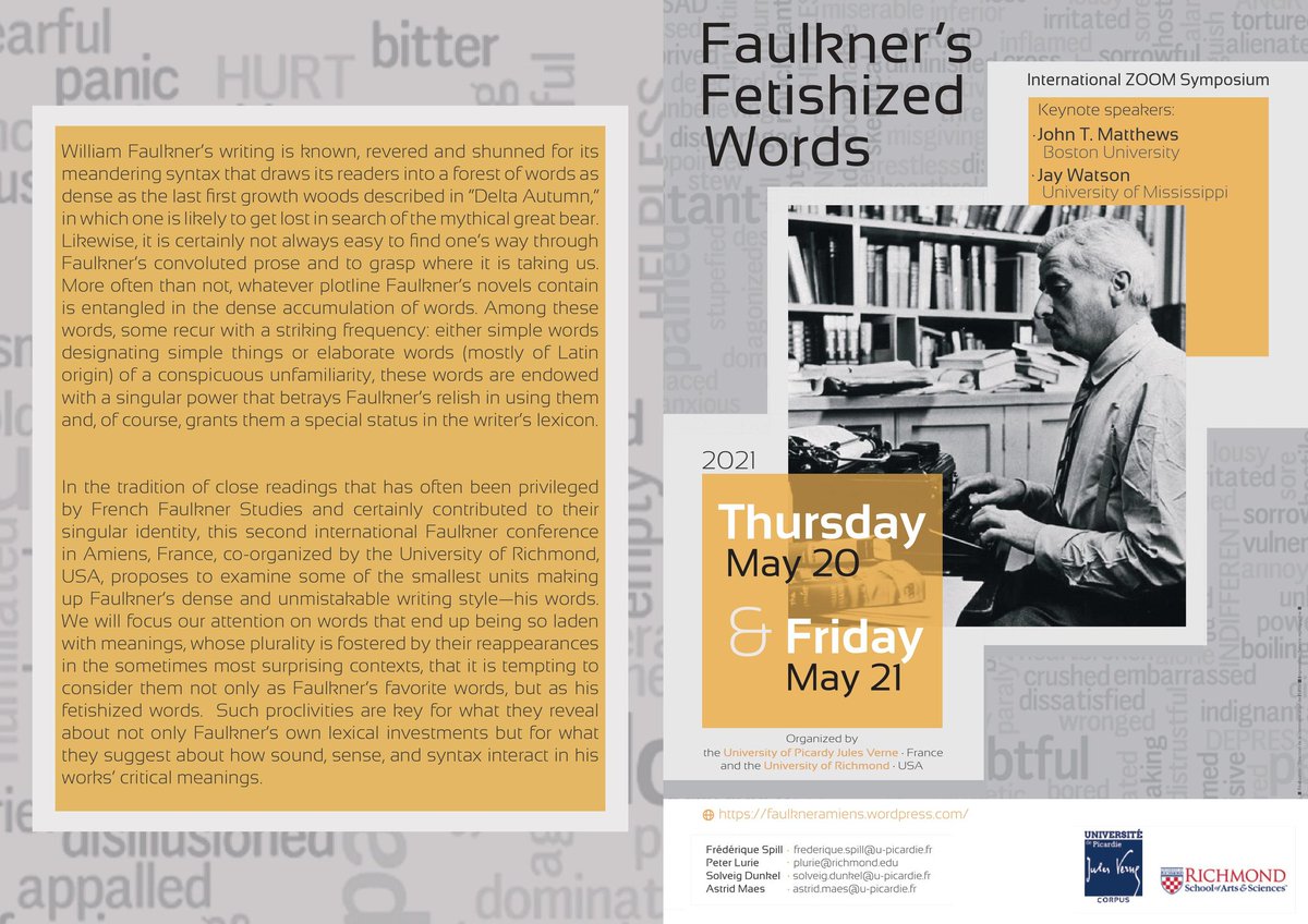 michal_choinski's tweet photo. My paper for Faulkner's Fetishized Words conference is ready. For the conference, I've studied #williamfaulkner's lexis from the quantitative perspective. What are Faulkner's most common content words and their collocations? We'll see tomorrow. #digitalhumanities #southernstudies https://t.co/BoIx6ypBUK