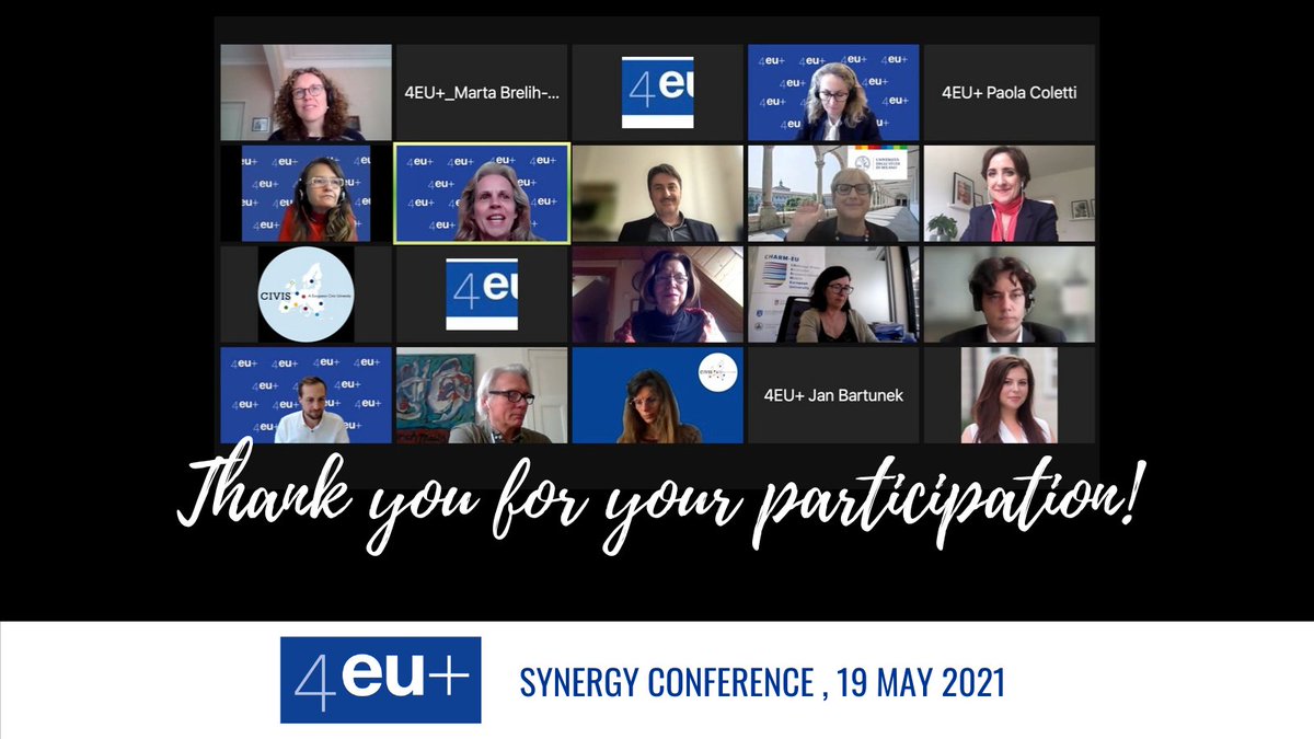4EUplusAlliance's tweet image. Our #SynergyConference has come to an end! We extend our heartfelt thanks to @VDebiaisSainton, colleagues and students from @charm_eu, @civis_eu, @Una_Europa and @4EUplusAlliance for your valuable contributions and for helping us make this conference truly about synergies.