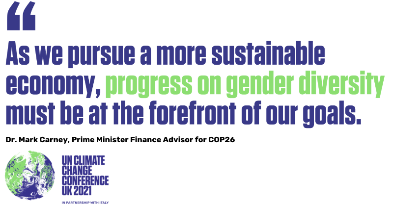 COP26's tweet photo. Gender responsive climate investments can strengthen climate and environmental outcomes, open up business opportunities and be financially more effective.

That's one reason why @MarkJCarney has committed to becoming an International Gender Champion 🌏

Learn more 👇