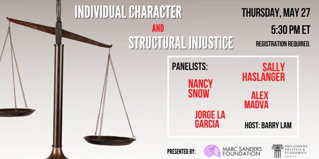 Center for Public Philosophy at UCSC (@pubphilucsc) on Twitter photo Where does individual moral character or psychology fit into our conversations about structural injustice? Join us on May 27th at 5:30 PM ET at the following discussion. <a href="/HiPhiNation/">Hi-Phi Nation</a> Where does individual moral character or psychology fit into our conversations about structural injustice? Join us on May 27th at 5:30 PM ET at the following discussion. <a href="/HiPhiNation/">Hi-Phi Nation</a>