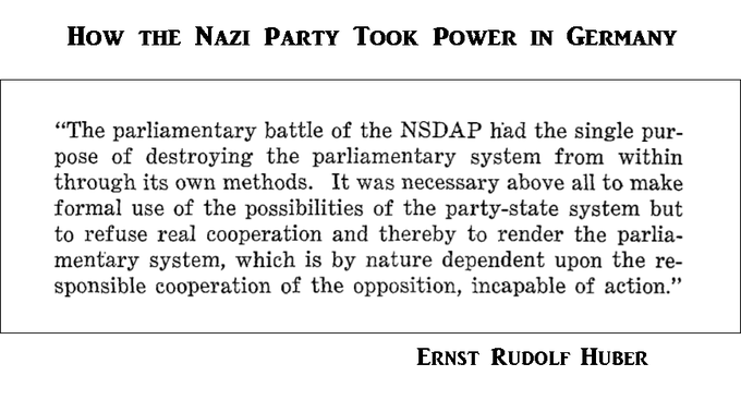 MontyBoa99's tweet photo. @TeaPainUSA @AliAvanti82 We've seen these disruption tactics before.
The Nazis used them to grind democracy and economic progress to a halt in the 1920's-30's, and then told the populace that an autocrat would be their savior.
Corporate raider tactics in politics.
#StopFascim
https://t.co/tMHGDV2nvp https://t.co/XgNzj6ittT
