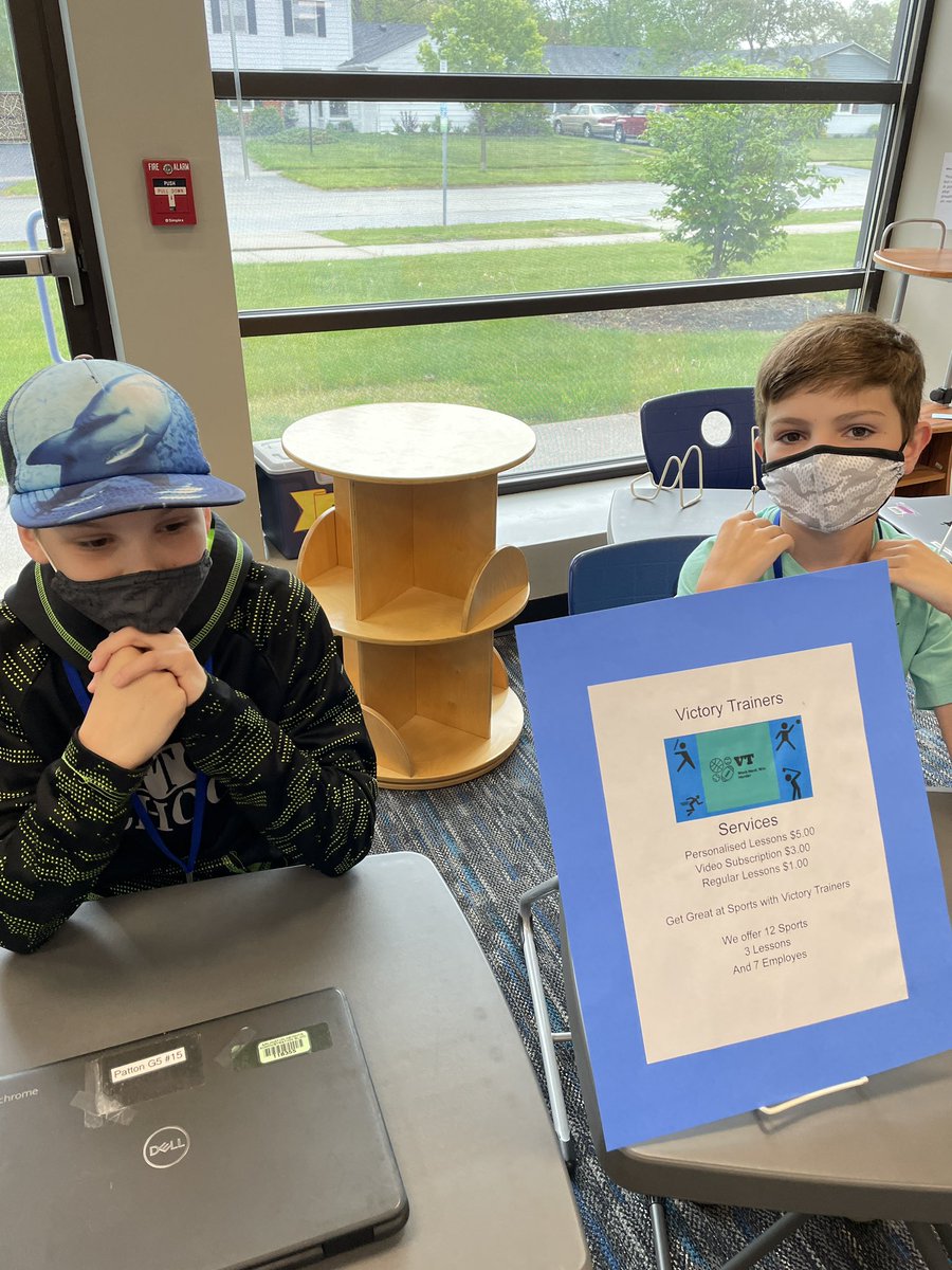 More business ideas from our 5th graders included tutoring in Rubic's cube and a special whiteboard with a seat for their teacher! S's created ads, brochures, commercials and websites for the product or service! <a href="/AllisonAnderle/">Allison Anderle</a> <a href="/AHSD25Patton/">Patton Elementary</a> <a href="/SundeeFrazier/">Sundee Frazier</a>