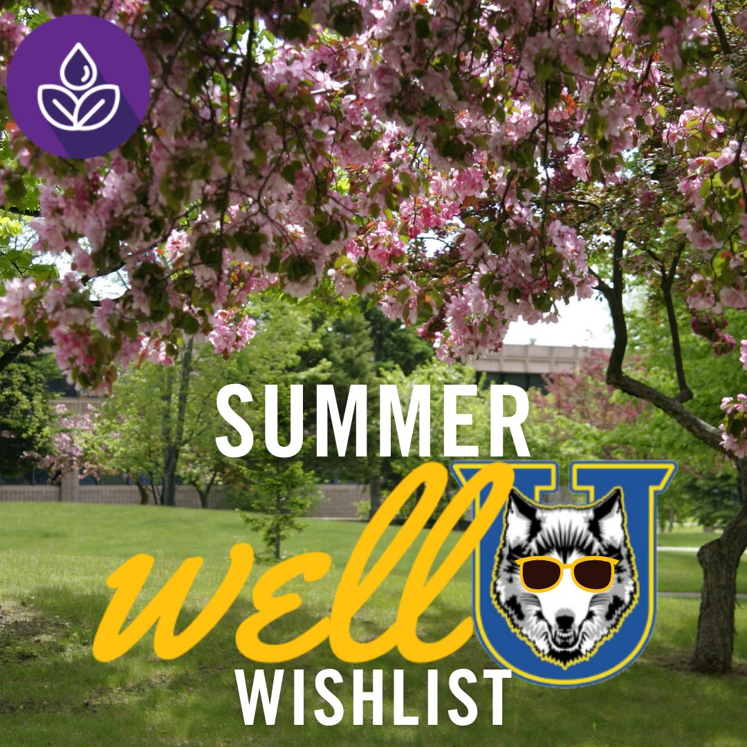 Whether you are trying to tackle a spring/summer courseload or are just trying to make it through the current stay at home orders, try out the Summer WellU Wishlist, a weekly mindfulness series, to take time to support your mental well-being.  

Sign up at the link in bio.