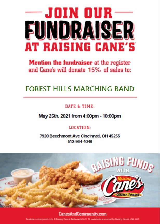 Winner Winner Chicken Dinner! Join us on Tuesday, May 25 at Cane's on Beechmont from 4-10p for a dine-to-donate fundraiser! #Caniac #SweetTea #ExtraSauce #LetsGoTrees Be sure to mention the fundraiser or show this super cool flyer: