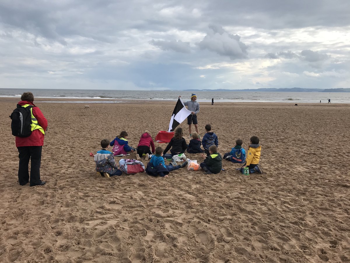 On Monday we were lucky enough to host the Beavers from 3rd Exmouth Scout Group for a water safety session on the beach! 
We talked about how to identify a lifeguard, the beach flags, what to do if you get into trouble, how to float &amp; the number to call if you need help.
