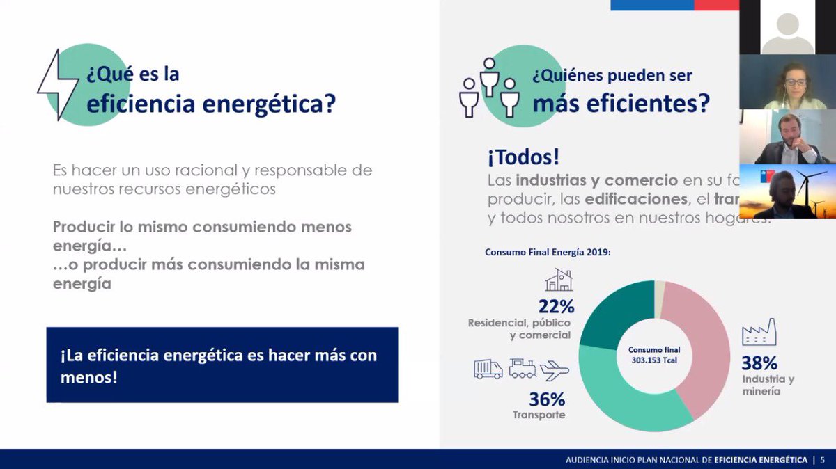 Hoy realizamos la 1ª Audiencia Pública del Plan Nacional de Eficiencia Energética. Más de 1.100 personas se inscribieron para ser parte de este proceso que nos permitirá definir cómo podemos hacer un mejor uso de la energía en Chile ⚡️👏🇨🇱