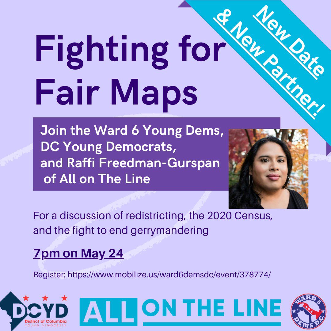 Come learn how the #2020Census will impact redistricting here in DC! 
#DCStatehood #DCEssential #Youcount #YouMatter 
.
.
.
@ward6demsdc @dcyds @Ward6Dems @dcdemocrats @raffifreedmangurspan