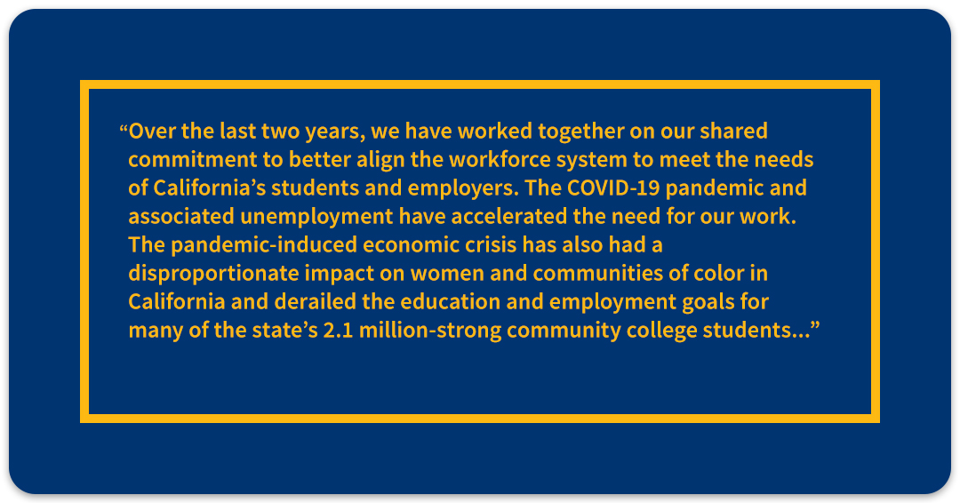 Joint Statement from @CalCommColleges Chancellor @EloyOakley and California Secretary of Labor @JulieSuCA on Governor Newsom’s California Comeback Plan. READ FULL STATEMENT: bit.ly/2QCCoGc. #CAHigherEd #CACommunityColleges