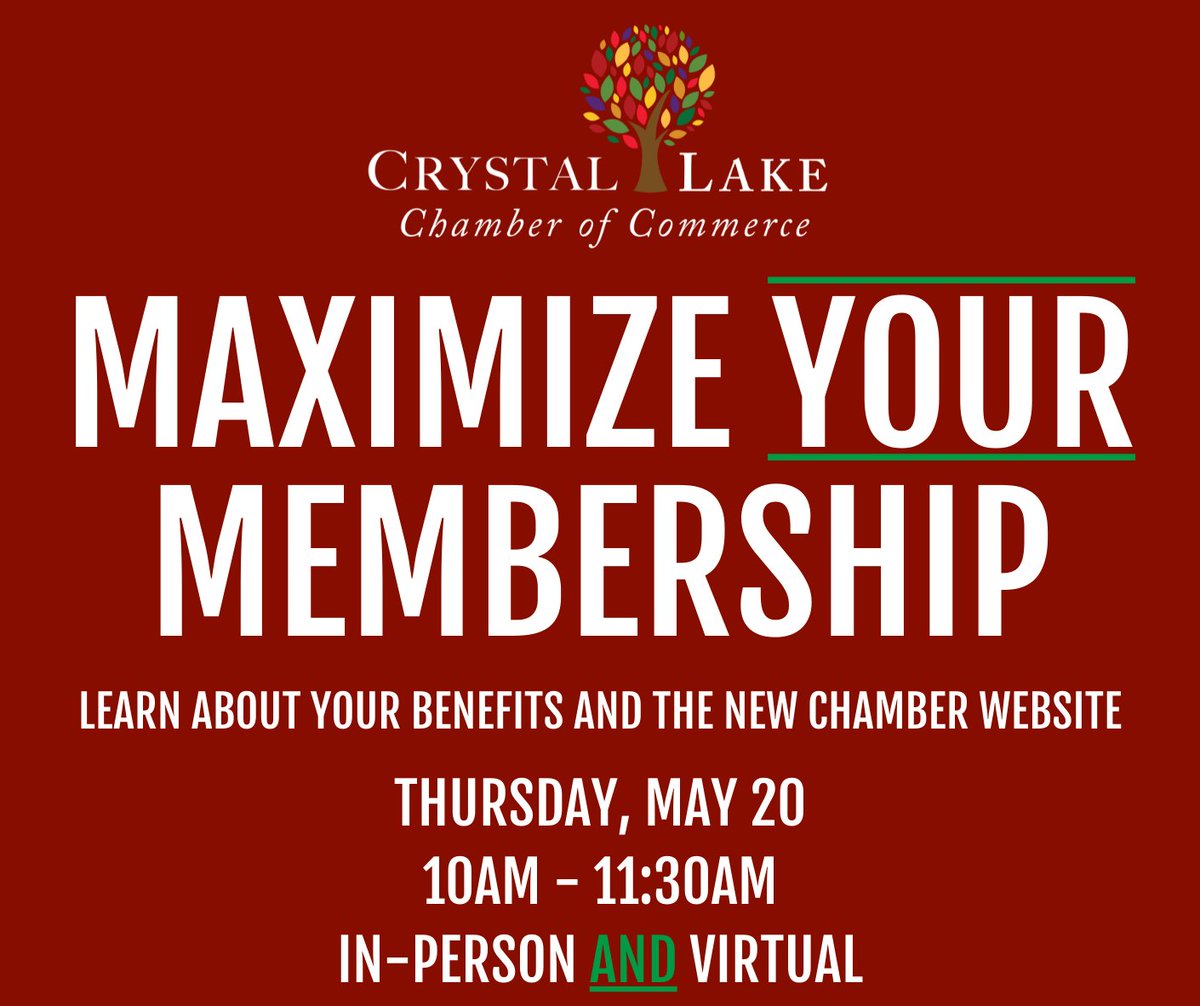 CLChamber's tweet photo. Join us tomorrow for another installment of Maximize Your Membership!

Register here ➡️ https://t.co/1zCBaoTA0H https://t.co/usRY5JmrWE