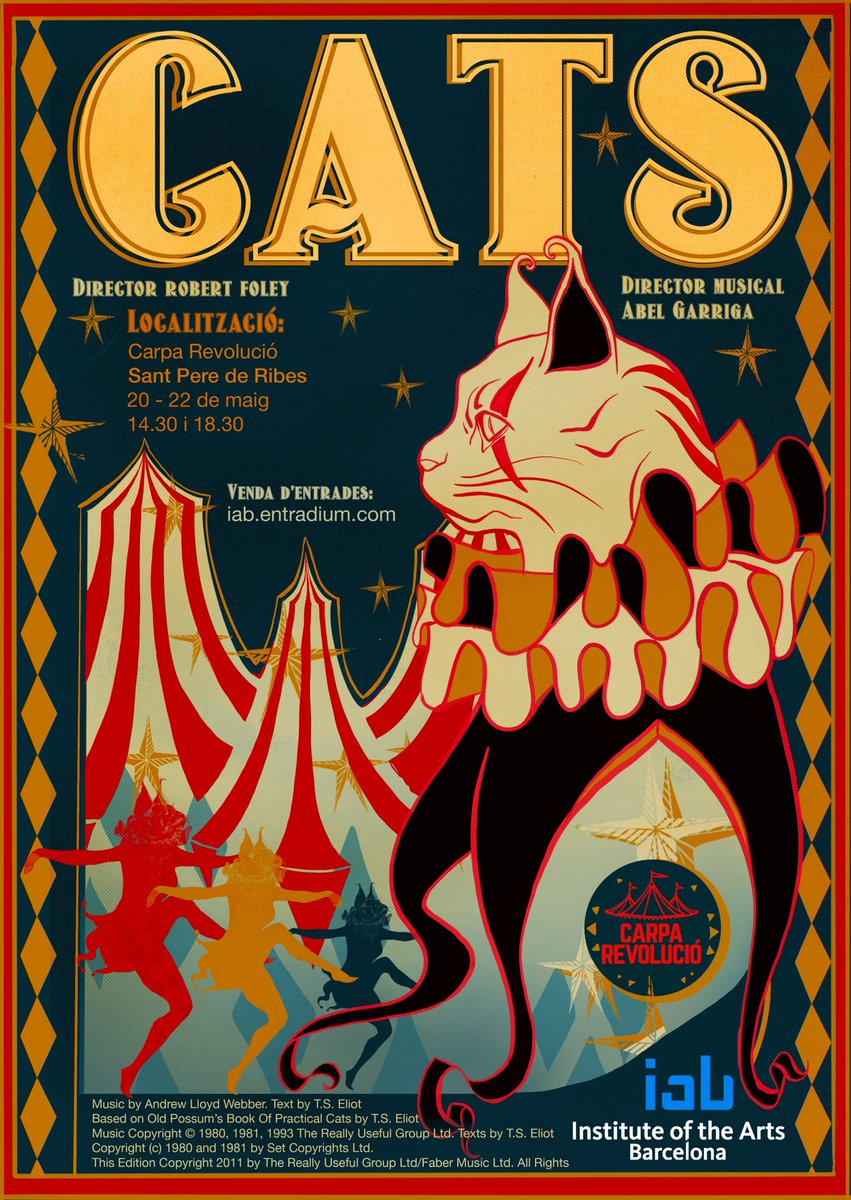 😾🎵 El musical Cats arriba demà i dissabte a la Carpa Revolució! 
🎫 iab.entradium.com
#SPRibes