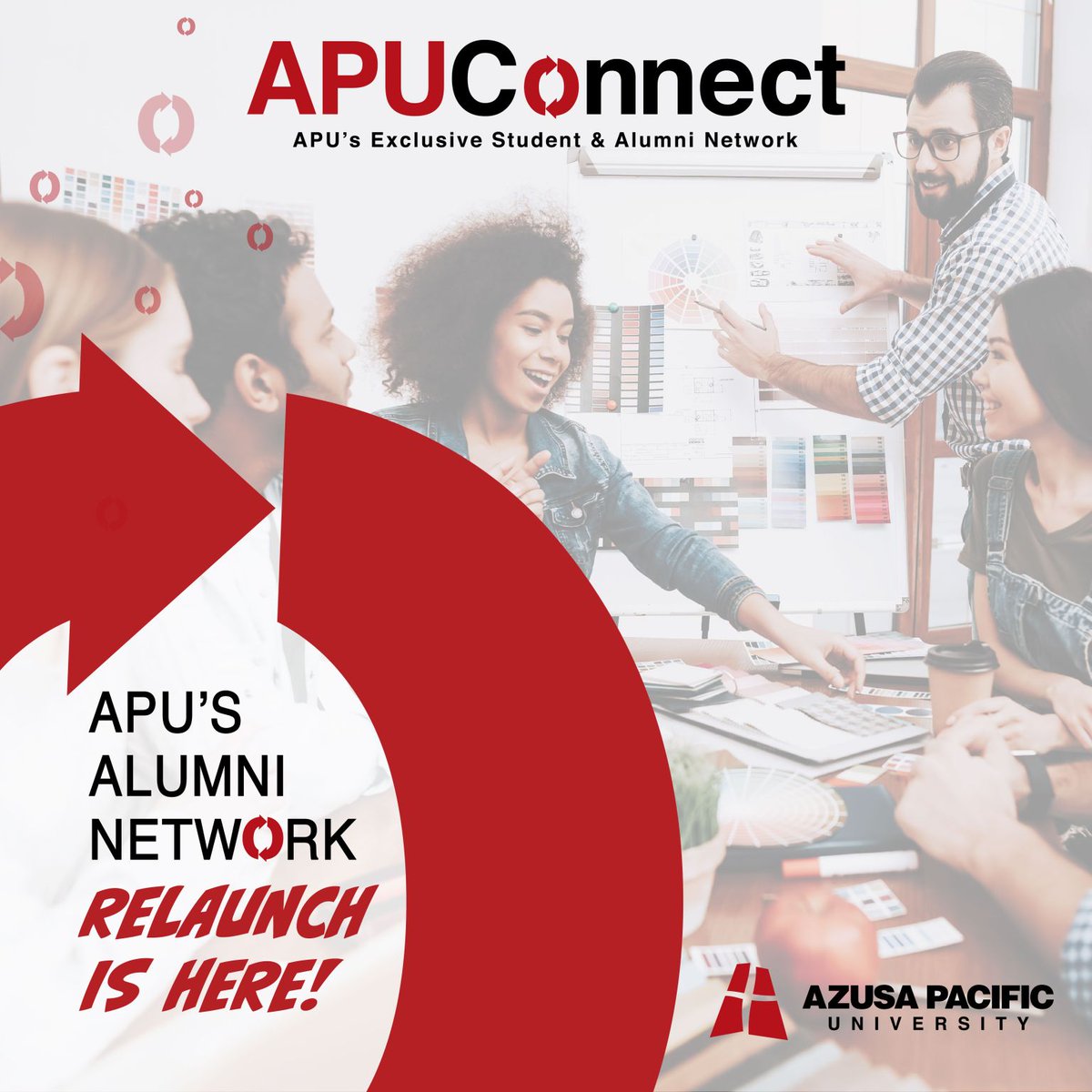 ccsdprogramapu's tweet image. Hello Alumni,
APU Connect relaunch!
Reconnect with former classmates, join an interest group, access job opportunities via the job board, promote your business on our Business Directory, network with the broader APU Cougar Community, and so much more!
apuconnect.com