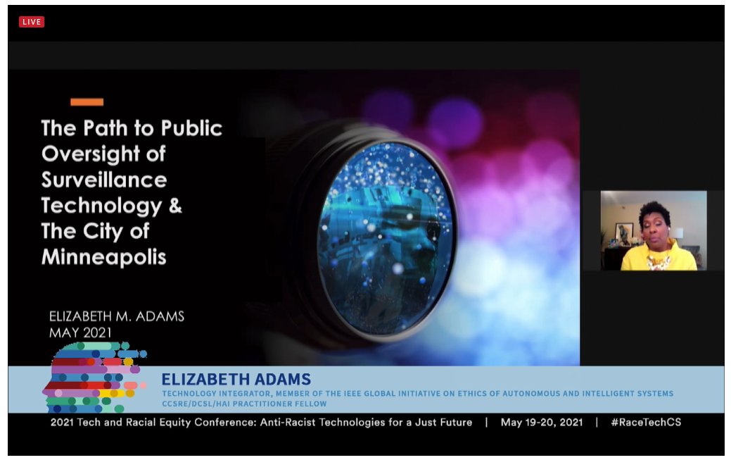 stanfordccsre's tweet image. LIVE: Watch Elizabeth Adams discuss her work transforming the uses and application of tech in Minneapolis, MN &amp;gt;&amp;gt; ccsre.stanford.edu/2021-tech-and-…

@StanfordPACS @DigCivSoc @StanfordHAI #RaceTechCS