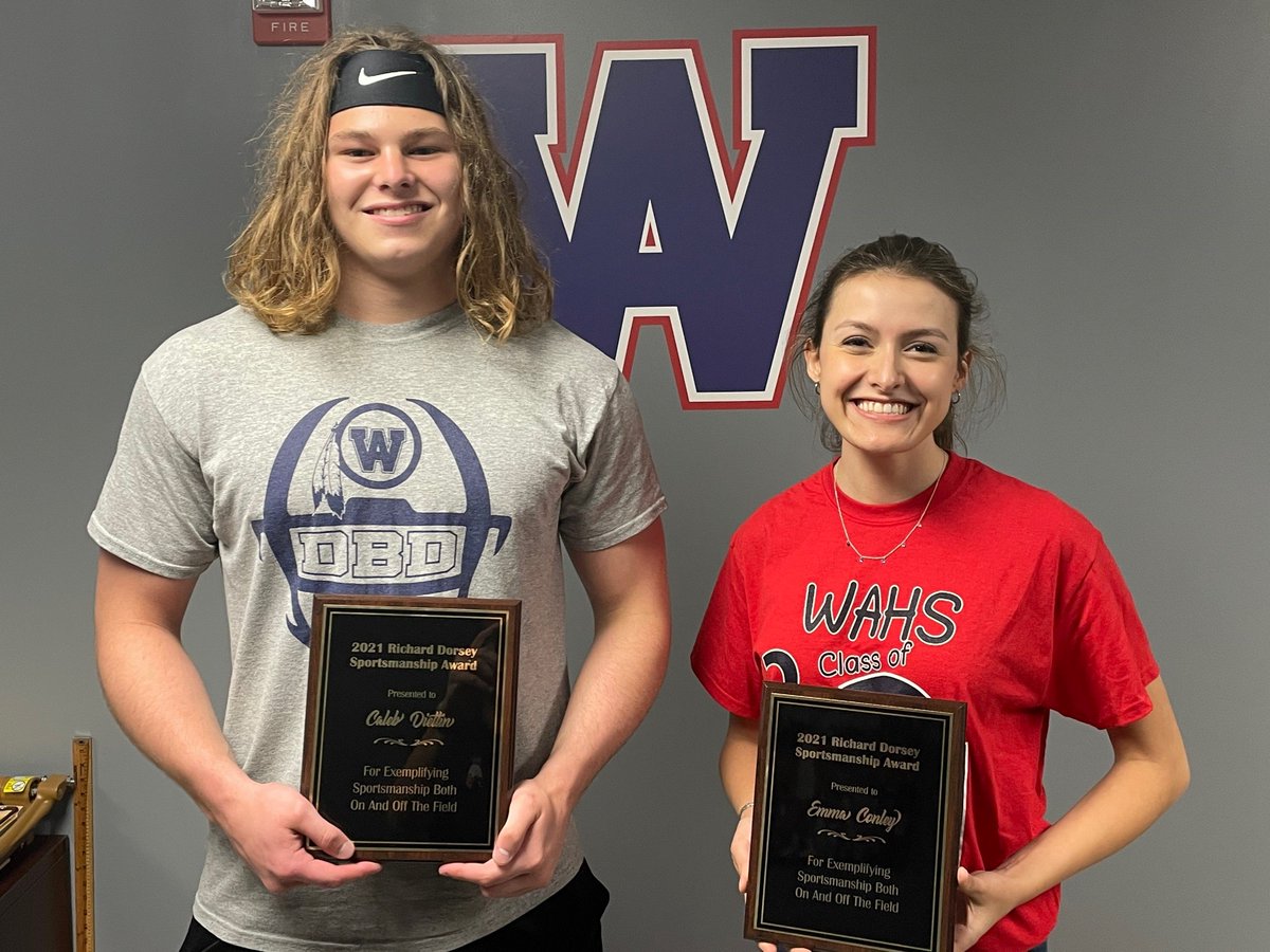 Congratulations to our Richard Dorsey Sportsmanship Award winners, Caleb Dietlin and Emma Conley!