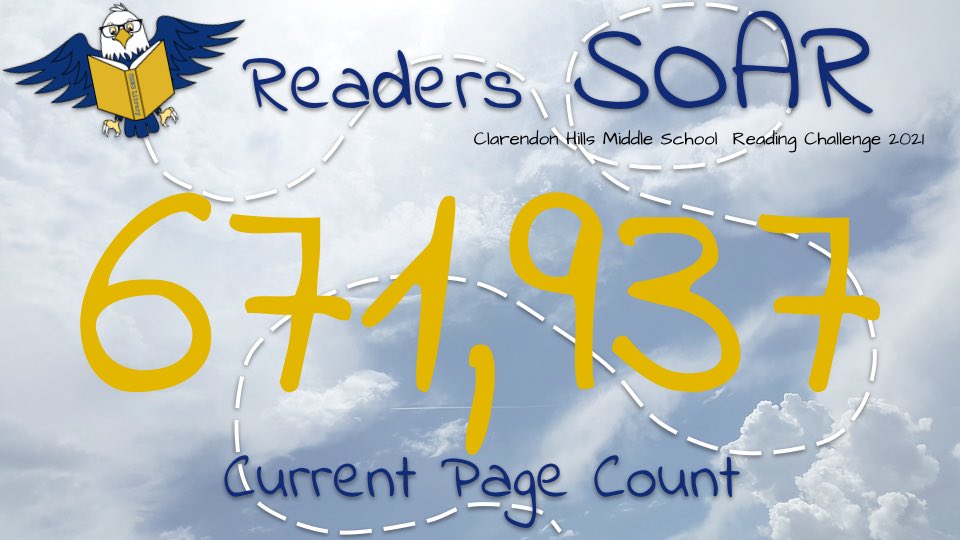 This year’s SOAR reading challenge was a record breaking year!  This year readers not only broke the 1/2 million page mark but smashed the record set in 2019 by almost 200,00 pages! #chmseagles