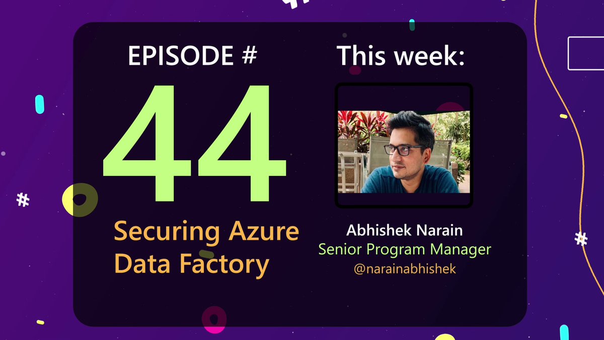 SQL Docs (@sqldocs) on Twitter photo This week on @AzureFunBytes, <a href="/jaydestro/">⚫️</a> welcomes <a href="/narainabhishek/">Abhishek Narain</a> for a discussion on security for Data Engineers.
📆 When: May 20, 2021 11 AM Pacific / 2 PM Eastern
👉 Where: <a href="/Microsoft/">Microsoft</a> <a href="/LearnTV/">Microsoft Learn TV</a> - aka.ms/LearnTV
Bring your questions on big data pipeline security! This week on @AzureFunBytes, <a href="/jaydestro/">⚫️</a> welcomes <a href="/narainabhishek/">Abhishek Narain</a> for a discussion on security for Data Engineers.
📆 When: May 20, 2021 11 AM Pacific / 2 PM Eastern
👉 Where: <a href="/Microsoft/">Microsoft</a> <a href="/LearnTV/">Microsoft Learn TV</a> - aka.ms/LearnTV
Bring your questions on big data pipeline security!