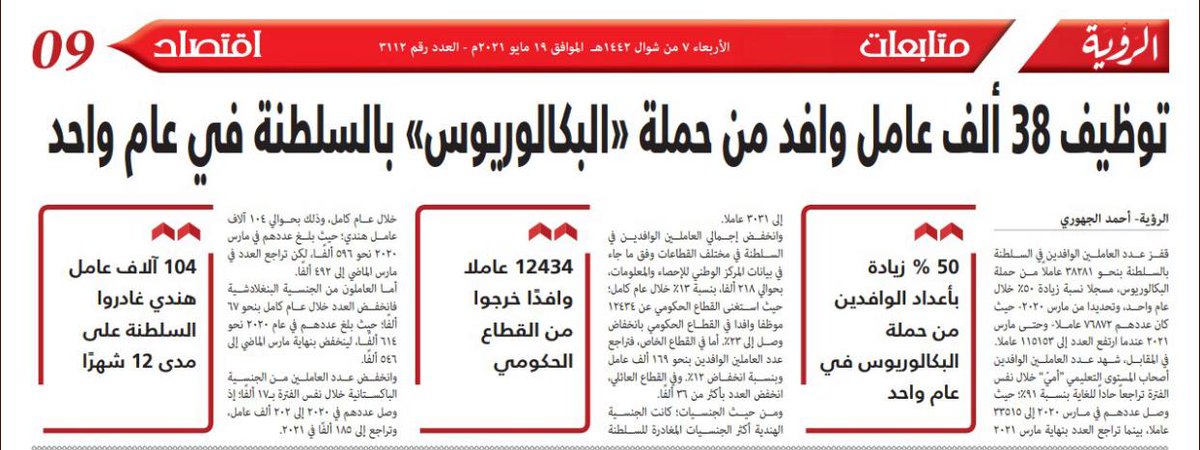 أخبار الرؤية لحملة البكالوريوس