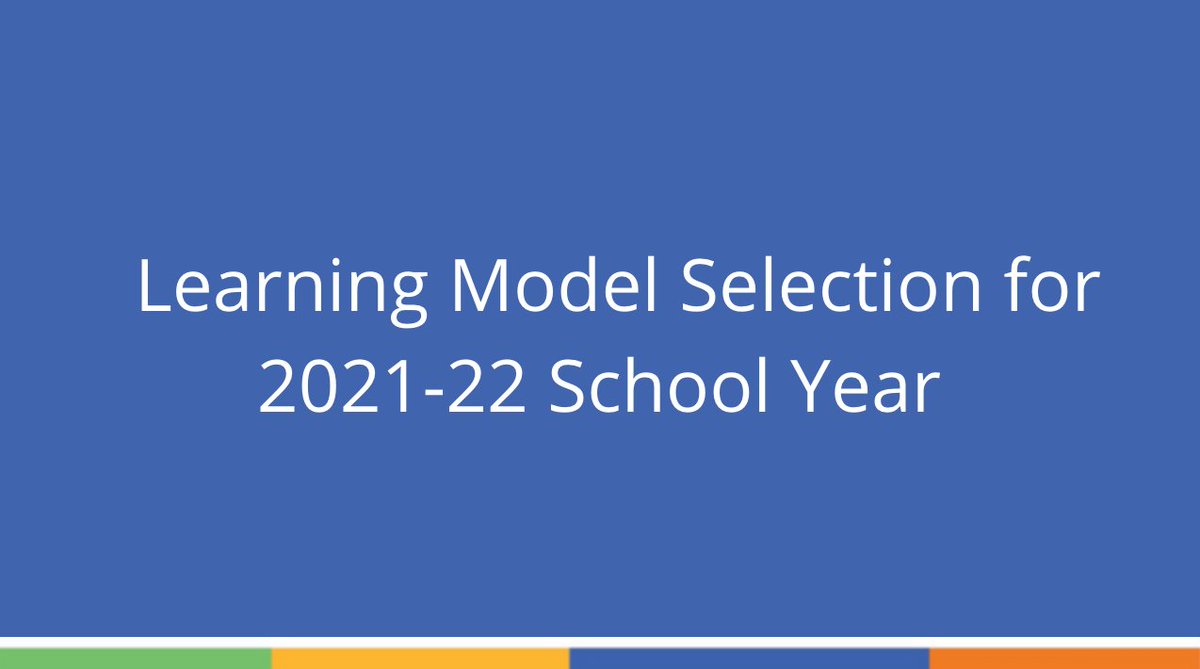 The TDSB will be providing in-person and virtual learning options for the 2021-22 school year. 

We will be asking families to complete an online selection form for in-person or virtual learning in mid-August. 

Learn more here ➡️ bit.ly/2RyCqzh