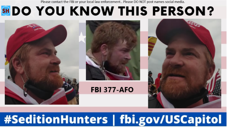 SeditionHunters's tweet photo. New Images of New addition to FBI wanted list! Please share across all platforms. Do you Know this person?? Please contact the FBI with 377-AFO do not post names on social media #DCRiots #CapitolRiots https://t.co/ojw0w46inb