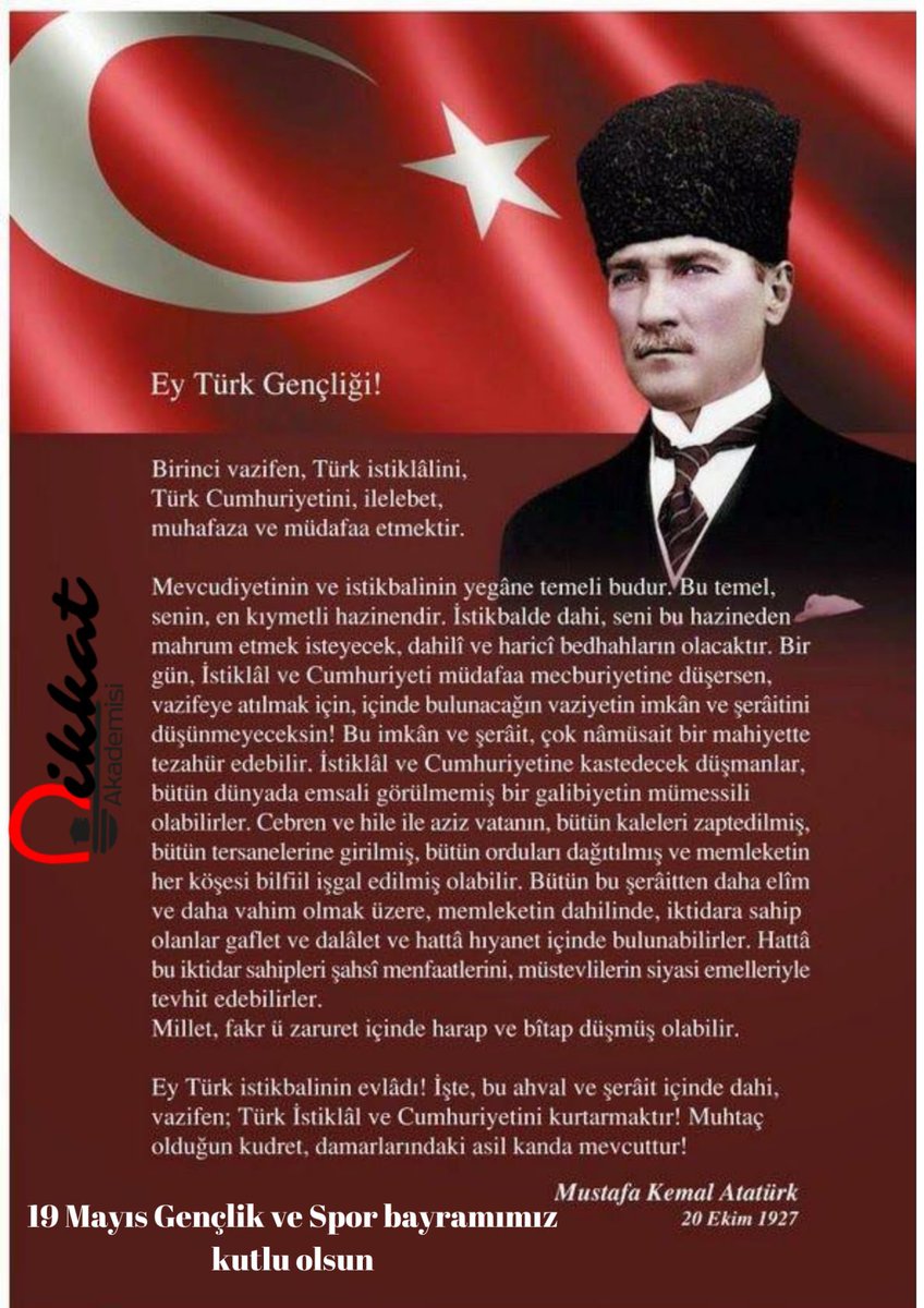 İZİNDEYİZ ATAM!  

#dikkatakademisi #dikkat #eğitim #öğretim #19mayısatatürküanmagençlikvesporbayramı #atatürk #türkiye