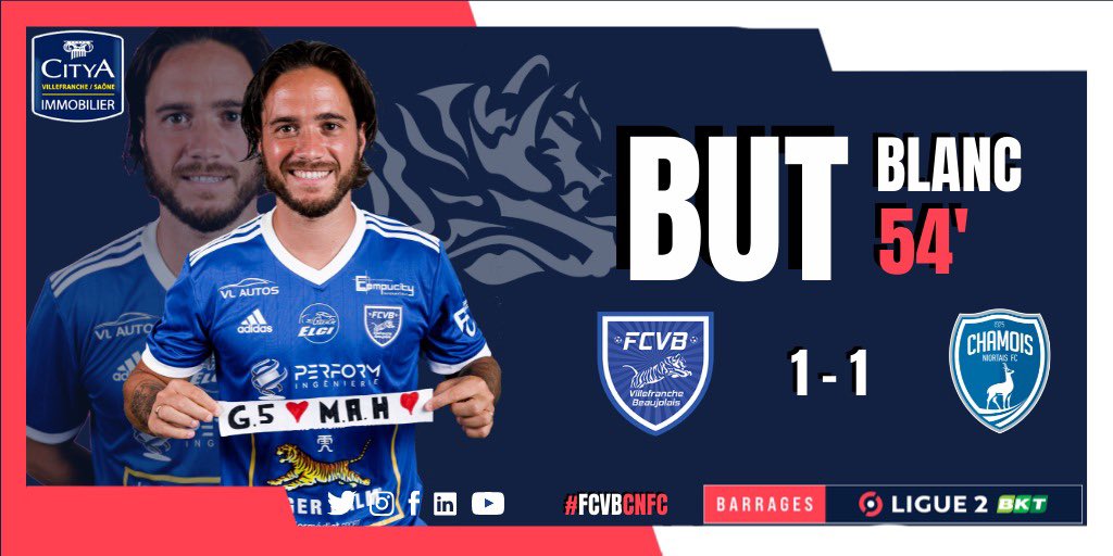 FCVB_officiel's tweet image. ⌚️ 54’ | #FCVBCNFC 1️⃣-1️⃣

BUUUUUUUUUUUUUUUUUUUUUUUUUT quel but de @BlancMaxime10 quelle douceur 😍😍😍
Dabasse trouve Taufflieb dans l’axe qui peut écarter sur Blanc côté gauche qui en une touche trouve la lucarne de Braat, nos caladois reviennent 1-1 !!

#TeamFCVB 🔵⚪️