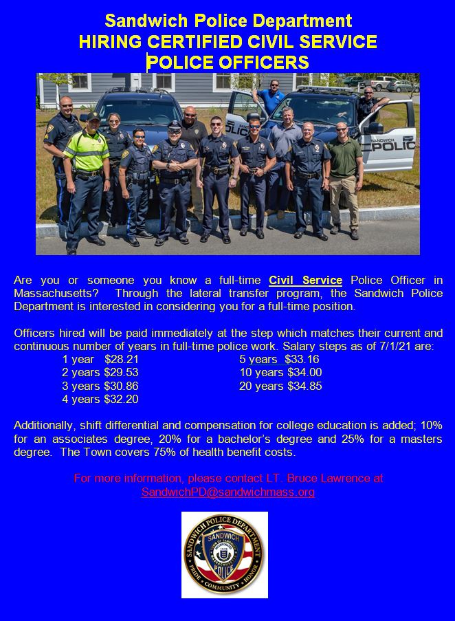 SPD is looking to hire full-time Civil Service Police Officers.  If you or someone you know qualifies, please  see the posting below.  We look forward to meeting you!
