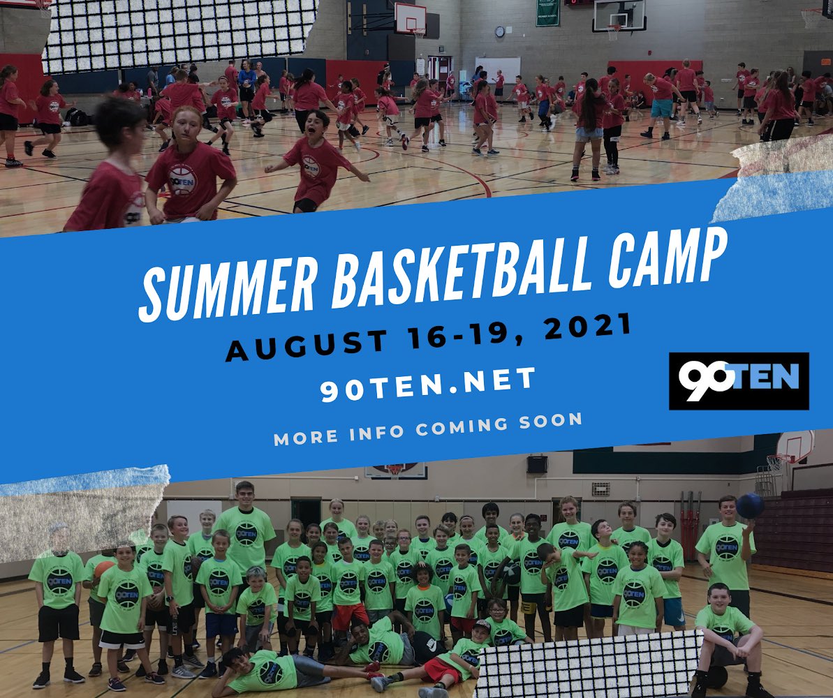 FINALLY a basketball camp!!

Here are the details we have so far.

* August 16-19, 2021
* NW Sports Hub in Centralia, WA
* Grades Kindergarten - 8th grade

More details and registration to come! 

#basketballcamp #youthbballcamp #wabasketballcamp #90ten #90tenbasketball