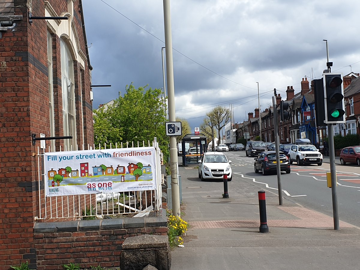 asoneukcampaign's tweet photo. Here are Adrian Lowe of Love Dudley, Martin Graham of As One UK and Rachel Adkins, As One local coordinator for Dudley, hanging up the wonderful banners today. Dudley's initiative to regain lockdown spirit of friendliness could go national! Take a look: https://t.co/l4GelWC0vh https://t.co/3oeJtswJ5y