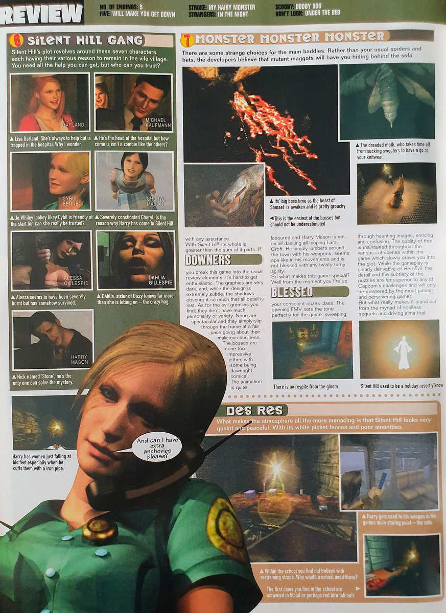 GamesmasterSaid's tweet photo. Issue 84, August 1999

Silent Hill review (PS1): "While it's sluggish handling and oppressive nature tries to bring it down, it's mighty wholistic mass brings it out of the mire."

@SH_Historical @PlaystationPixy @My_SilentHill #KCET #Konami #HarryMason #SilentHill https://t.co/GmzcpXcqRF